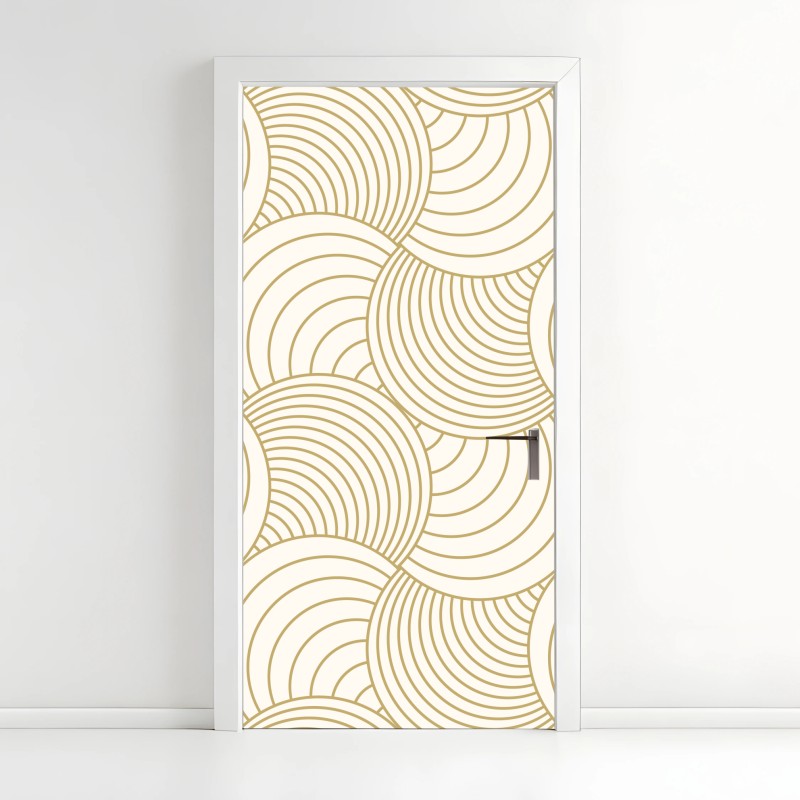 Door sticker gold art deco circle pattern
