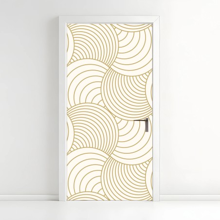 Door sticker gold art deco circle pattern • Wallissimo®