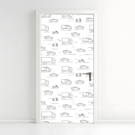 Door sticker monochrome vehicle pattern • Wallissimo®