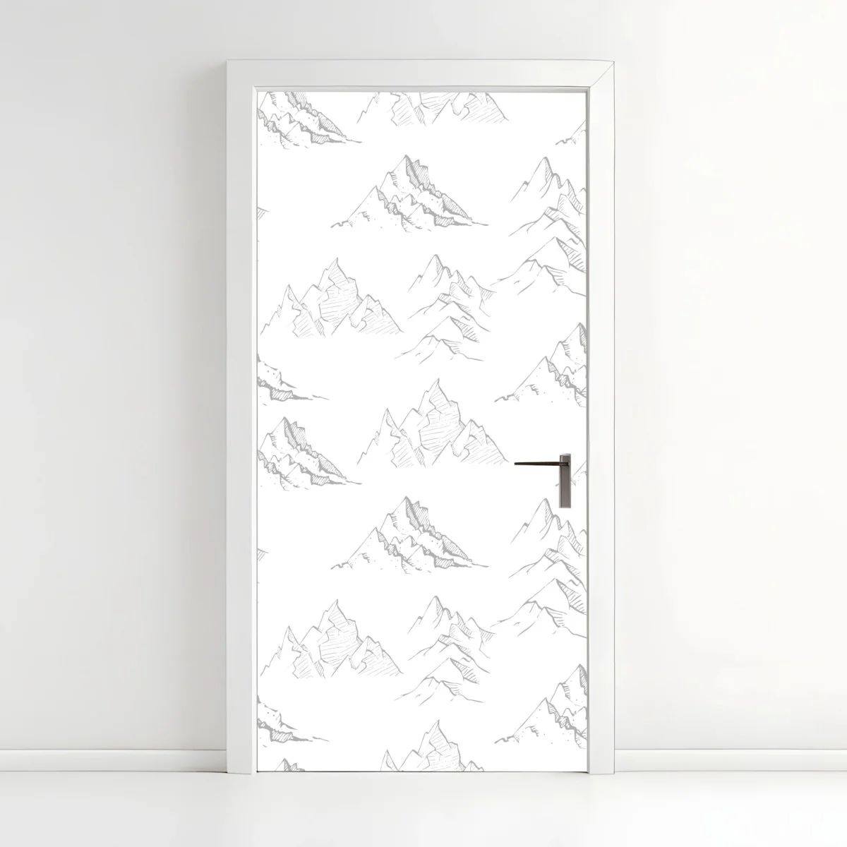Door sticker hand-drawn mountain pattern ⁕ Wallissimo® Door sticker hand-drawn mountain pattern ⁕ Wallissimo®