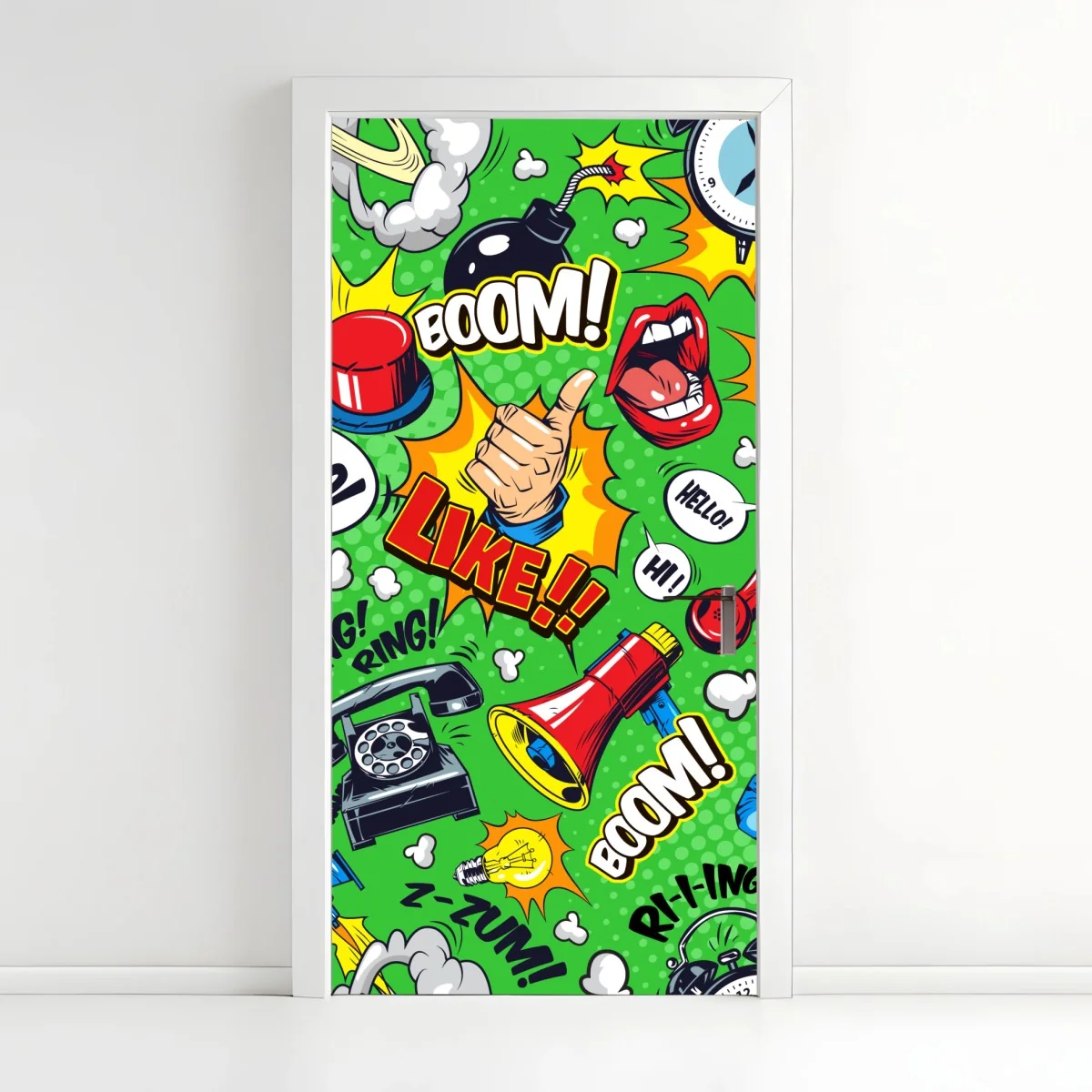 Door sticker comic pop art explosion pattern ⁕ Wallissimo® Door sticker comic pop art explosion pattern ⁕ Wallissimo®