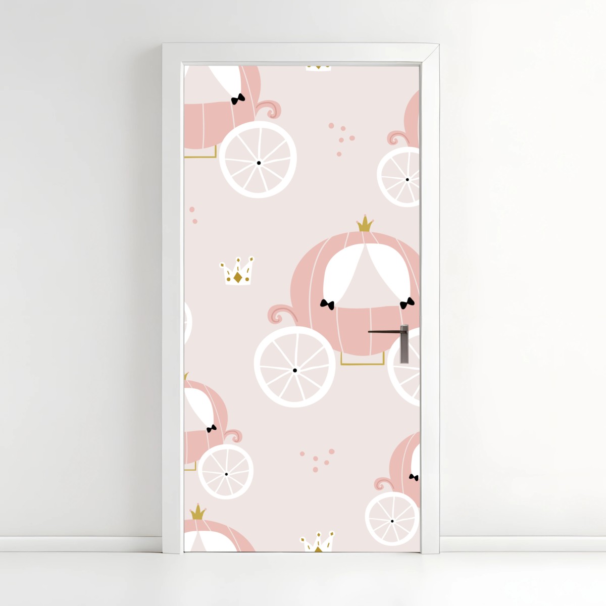 Door sticker pink princess carriage pattern • Wallissimo® Door sticker pink princess carriage pattern • Wallissimo®
