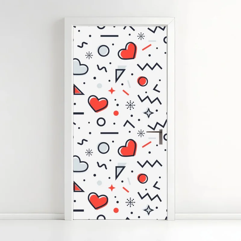 Door sticker blue floral toile pattern • Wallissimo®