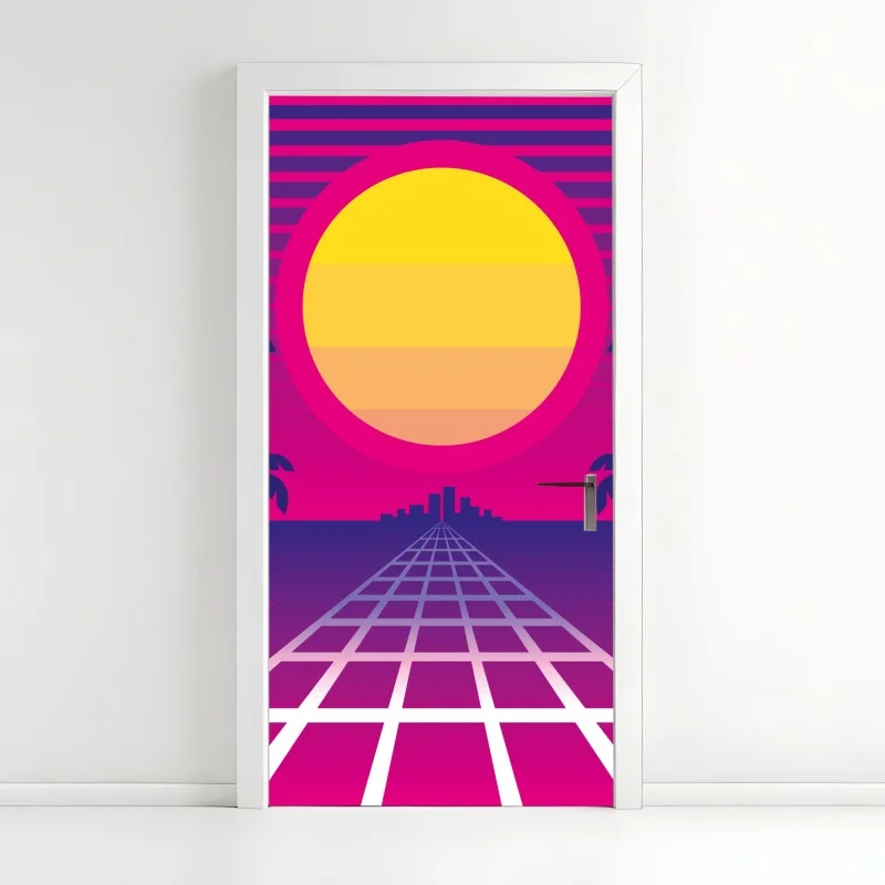 Door sticker neon sunset boulevard