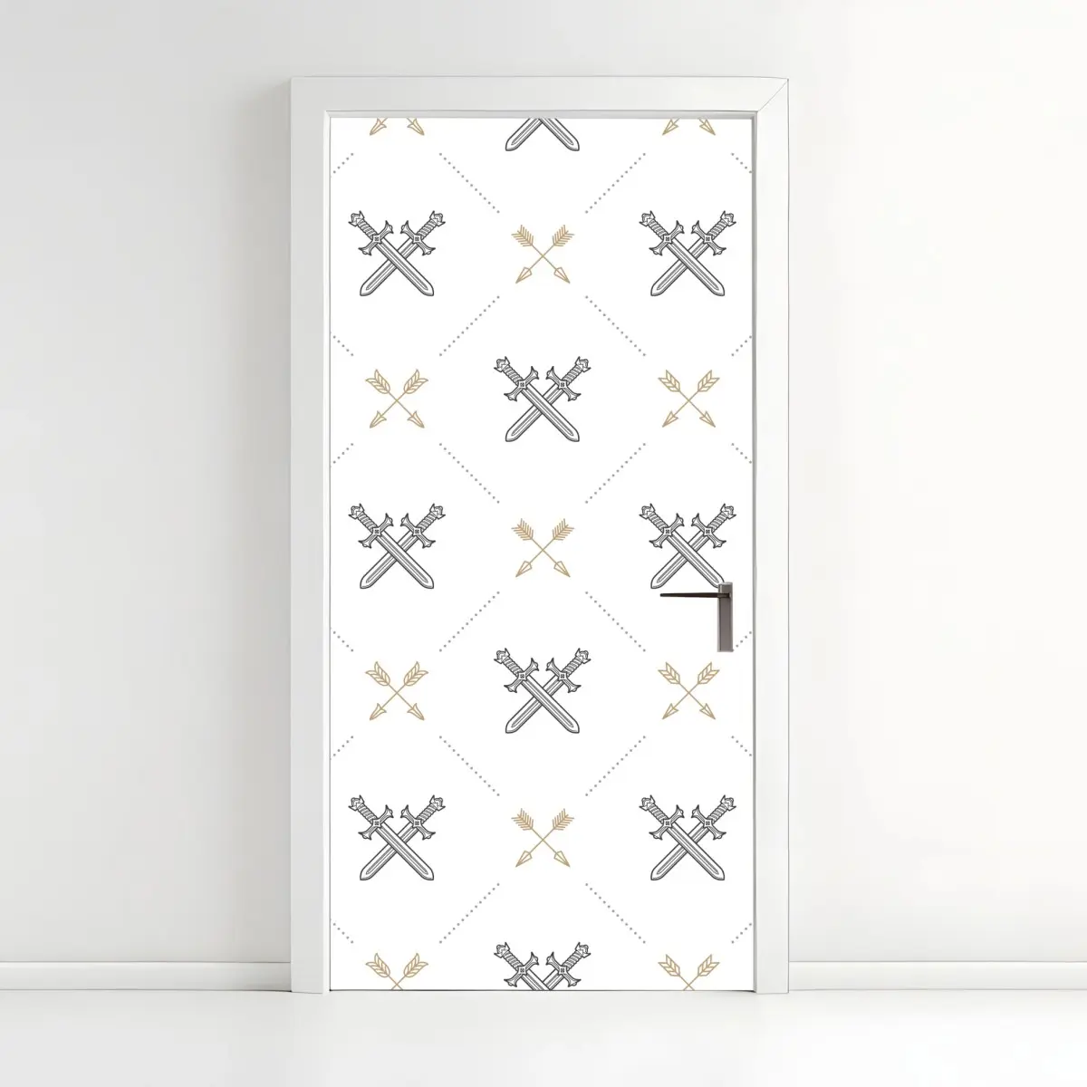 Door sticker crossed swords and arrows pattern • Wallissimo® Door sticker crossed swords and arrows pattern • Wallissimo®
