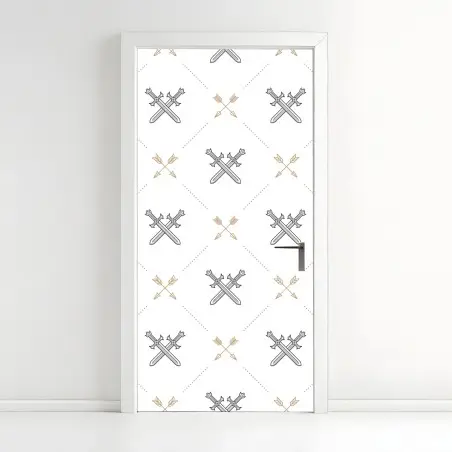 Door sticker crossed swords and arrows pattern • Wallissimo®