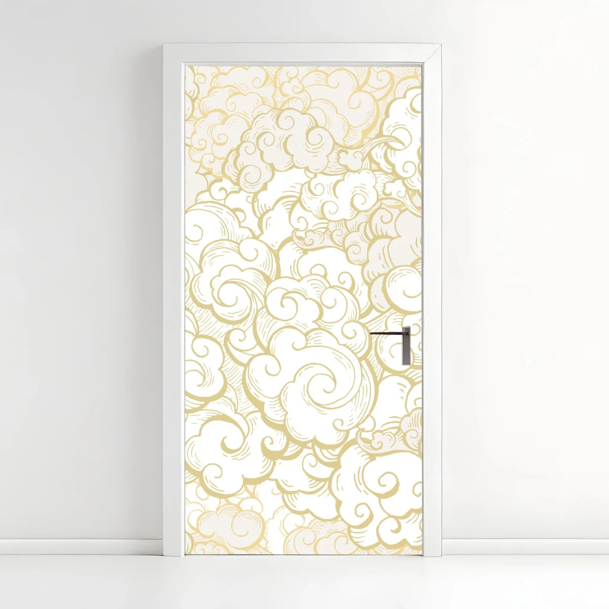 Door sticker ornamental golden cloud pattern • Wallissimo® Door sticker ornamental golden cloud pattern • Wallissimo®