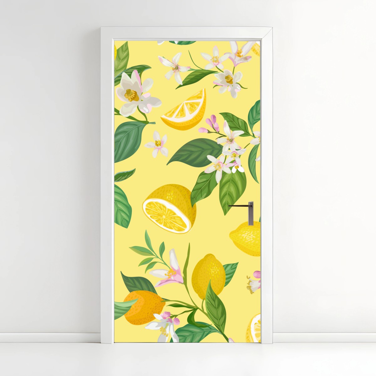 Door sticker lemon blossom botanical pattern • Wallissimo®