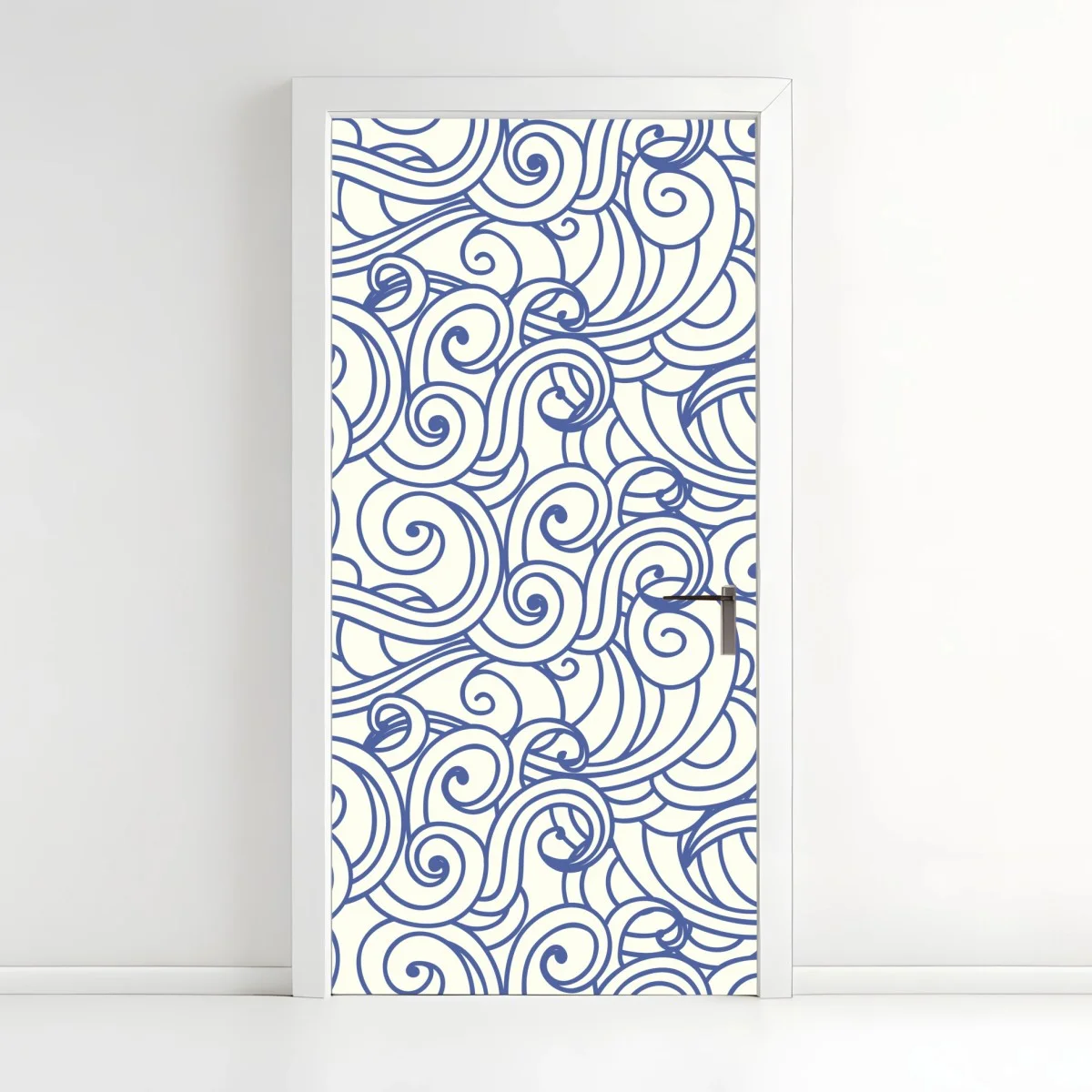 Door sticker blue swirl seamless pattern ⁕ Wallissimo® Door sticker blue swirl seamless pattern ⁕ Wallissimo®