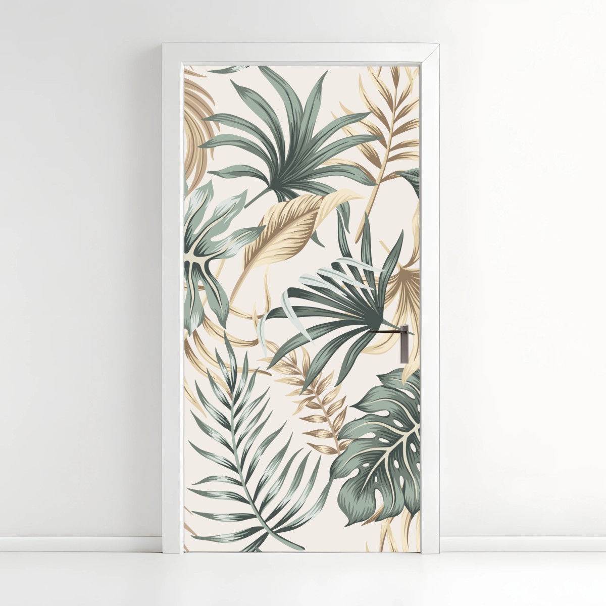 Door sticker tropical botanical foliage pattern • Wallissimo® Door sticker tropical botanical foliage pattern • Wallissimo®