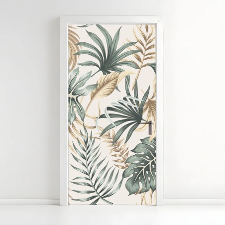 Door sticker tropical botanical foliage pattern • Wallissimo®
