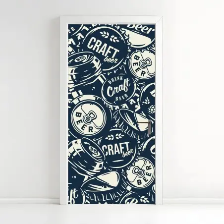 Door sticker craft beer caps pattern • Wallissimo®
