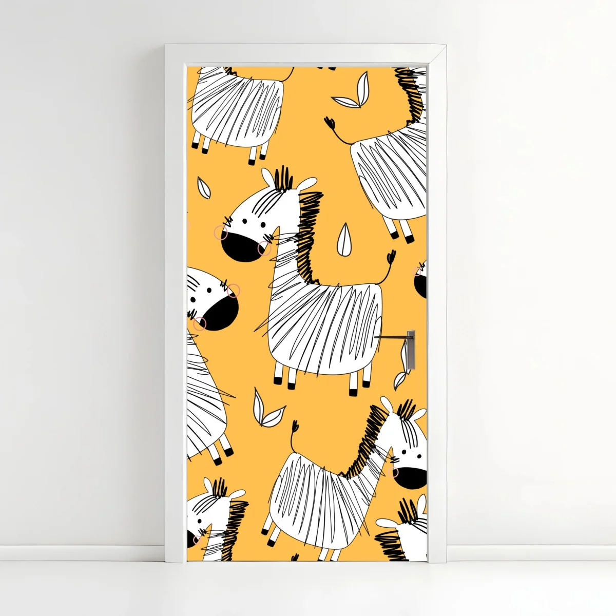 Door sticker playful zebra pattern for kids room ⁕ Wallissimo® Door sticker playful zebra pattern for kids room ⁕ Wallissimo®
