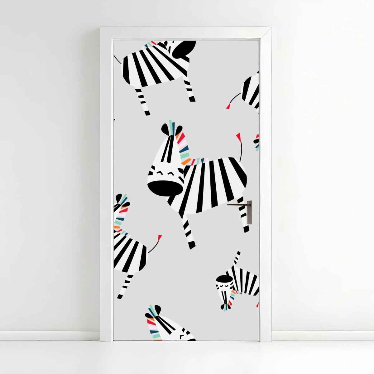 Door sticker playful zebra stripe pattern • Wallissimo® Door sticker playful zebra stripe pattern • Wallissimo®