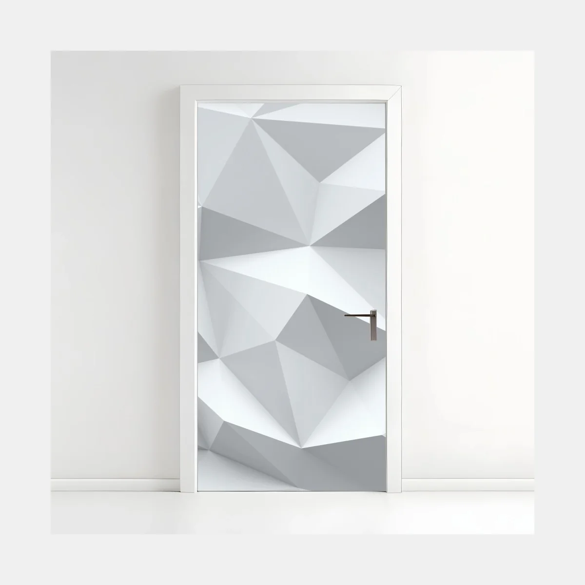 Door sticker white three-dimensional low-poly geometric pattern • Wallissimo® Door sticker white three-dimensional low-poly geometric pattern • Wallissimo®