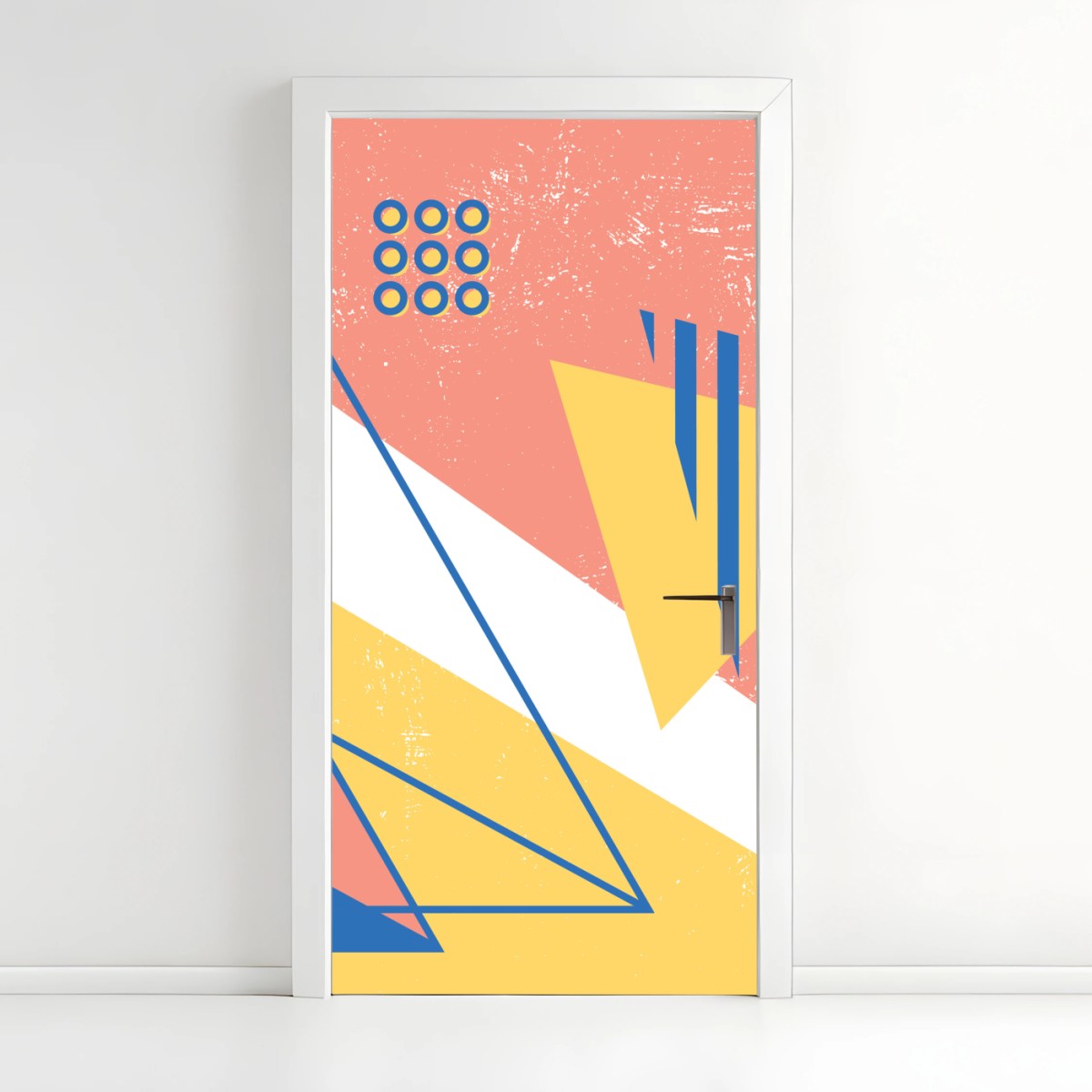 Door sticker pastel geometric shapes composition • Wallissimo® Door sticker pastel geometric shapes composition • Wallissimo®