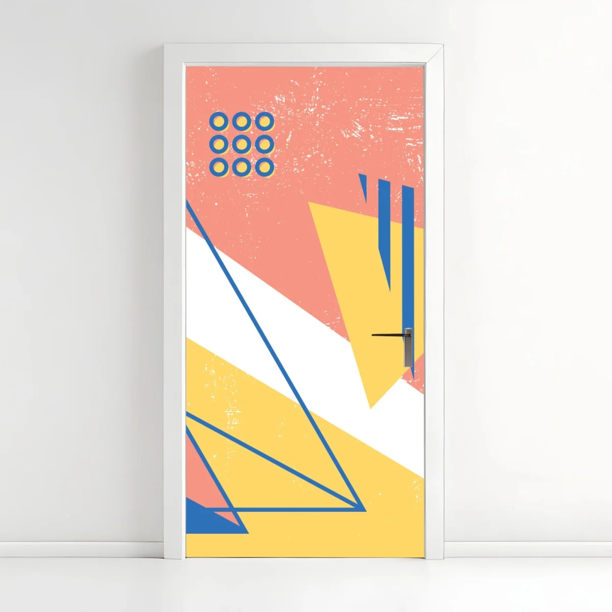 Door sticker pastel geometric shapes composition ⁕ Wallissimo® Door sticker pastel geometric shapes composition ⁕ Wallissimo®