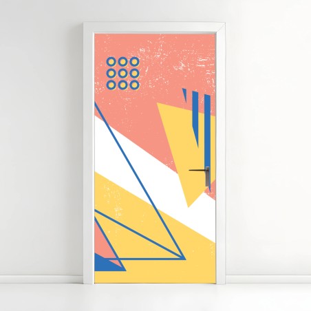 Door sticker pastel geometric shapes composition • Wallissimo®