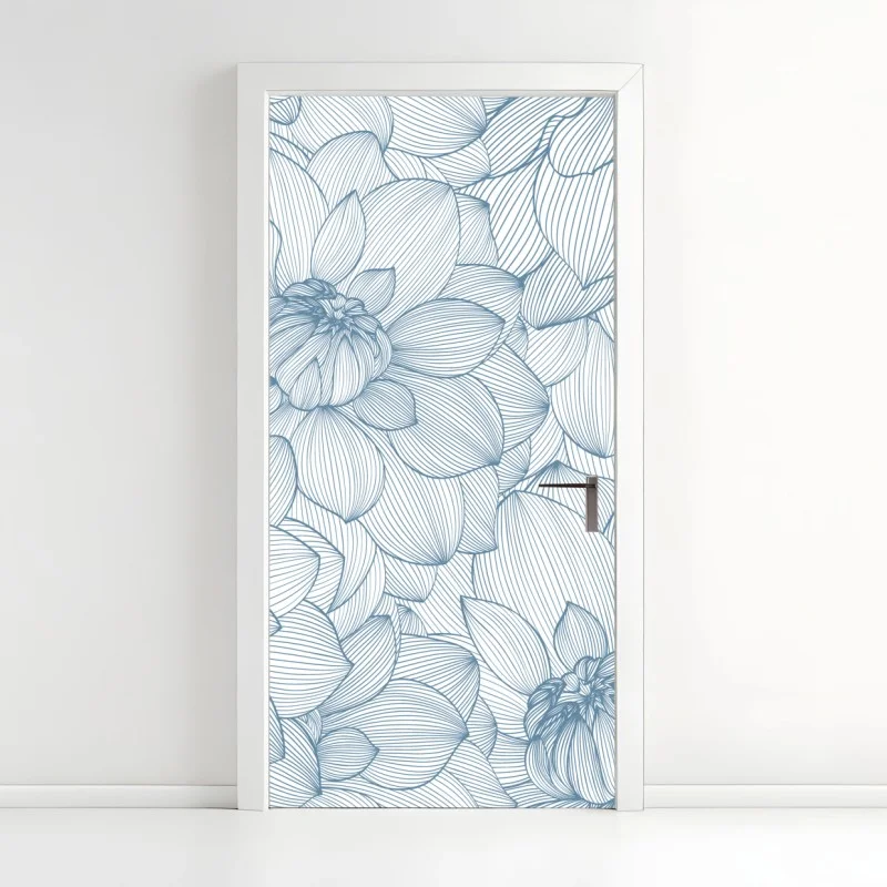 Door sticker tropical monstera leaf pattern • Wallissimo®