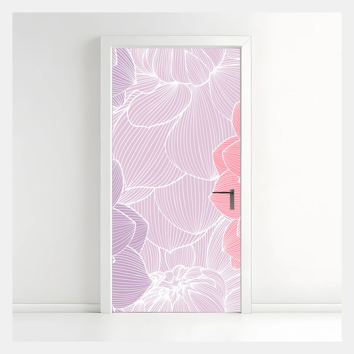 Door sticker soft pastel floral bloom pattern • Wallissimo® Door sticker soft pastel floral bloom pattern • Wallissimo®
