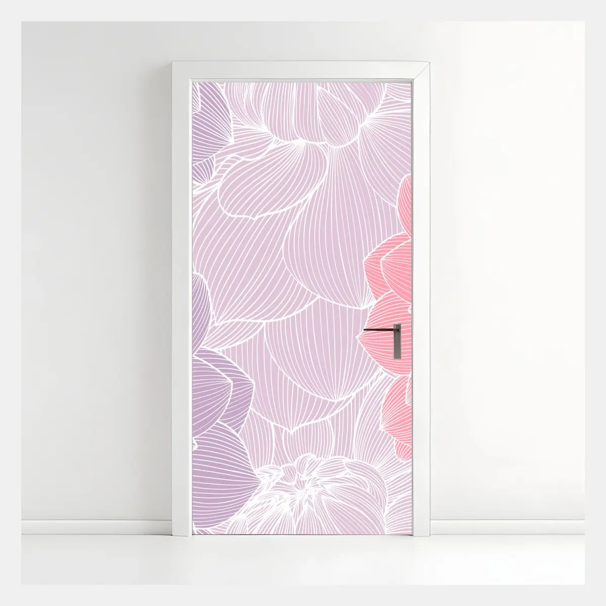 Door sticker soft pastel floral bloom pattern • Wallissimo®