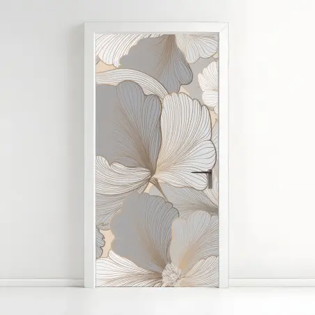 Door sticker delicate pastel floral pattern • Wallissimo®