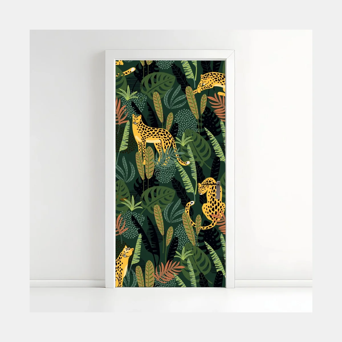 Door sticker tropical leopard jungle pattern ⁕ Wallissimo® Door sticker tropical leopard jungle pattern ⁕ Wallissimo®