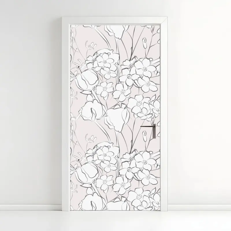 Door sticker lemon blossom botanical pattern • Wallissimo®