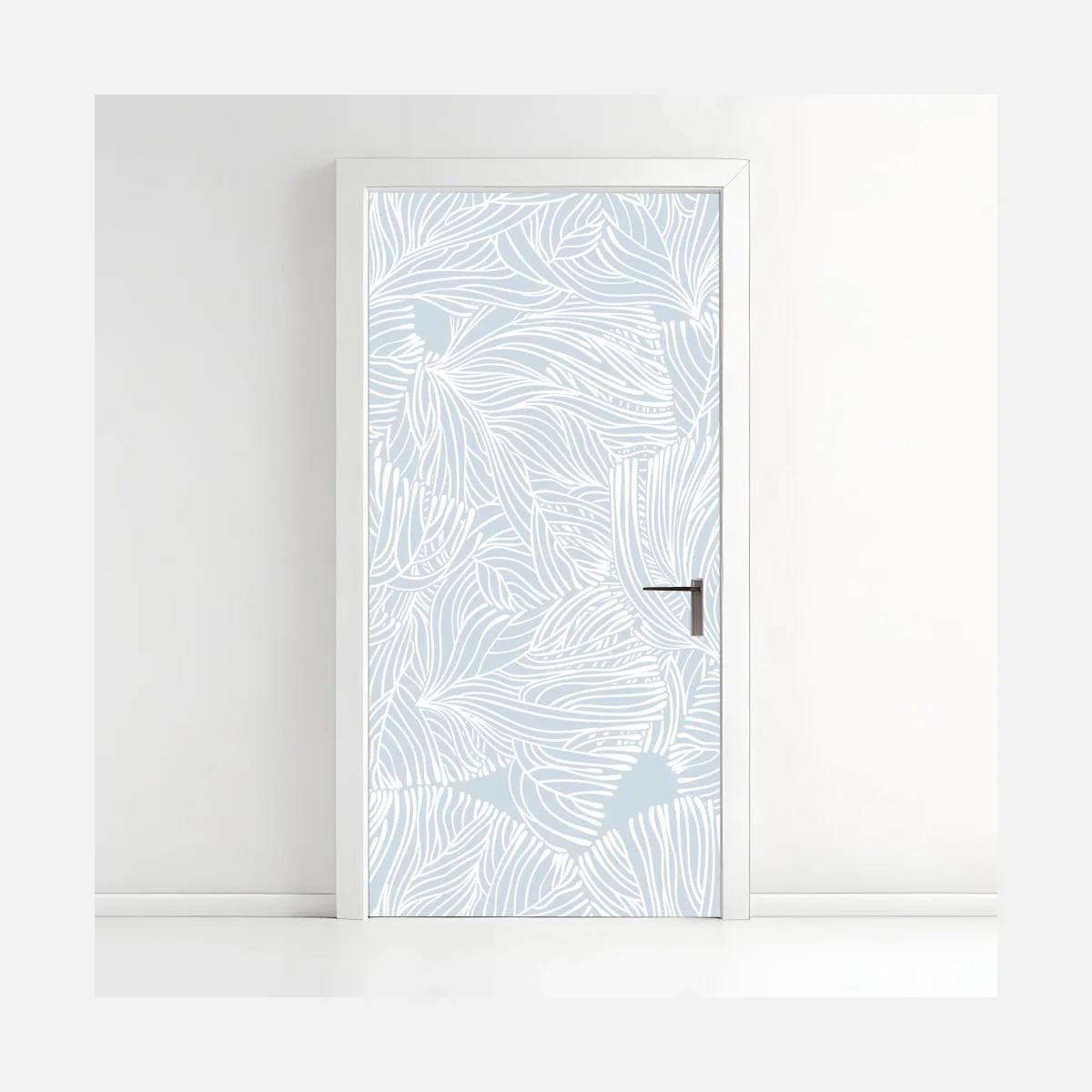 Door sticker soft blue botanical pattern • Wallissimo® Door sticker soft blue botanical pattern • Wallissimo®