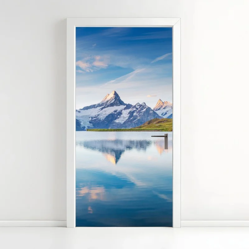 Door sticker majestic Alps reflection at Bachalpsee