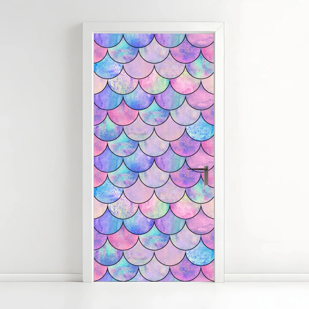 Door sticker pastel mermaid scales pattern ⁕ Wallissimo® Door sticker pastel mermaid scales pattern ⁕ Wallissimo®