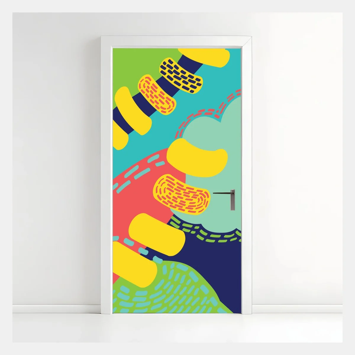 Door sticker vibrant abstract pattern art • Wallissimo® Door sticker vibrant abstract pattern art • Wallissimo®