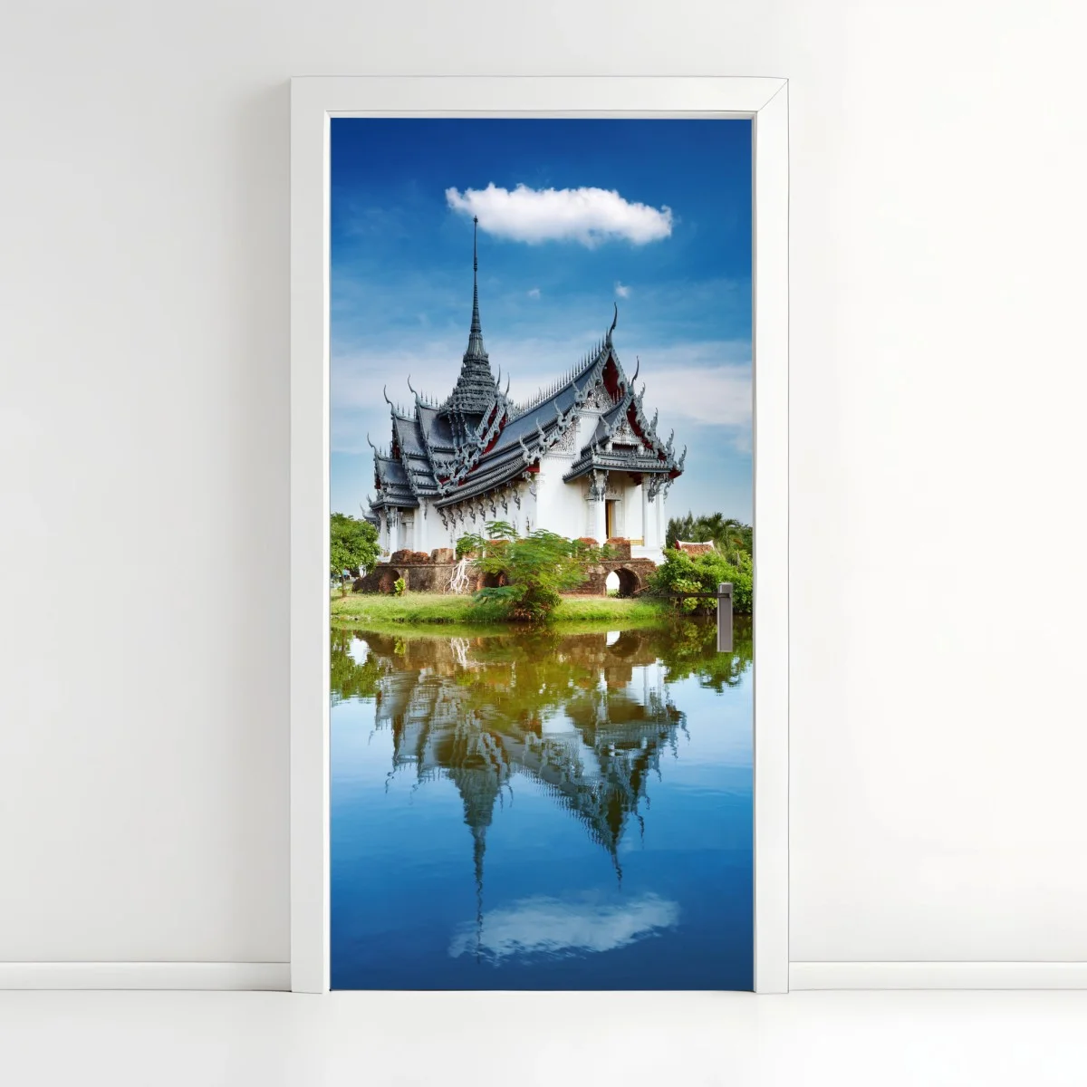 Door sticker Sanphet Prasat palace reflection ⁕ Wallissimo® Door sticker Sanphet Prasat palace reflection ⁕ Wallissimo®