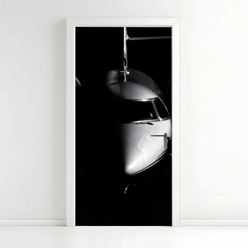 Door sticker monochrome jet nose portrait