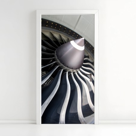 Door sticker jet engine turbine close-up • Wallissimo®