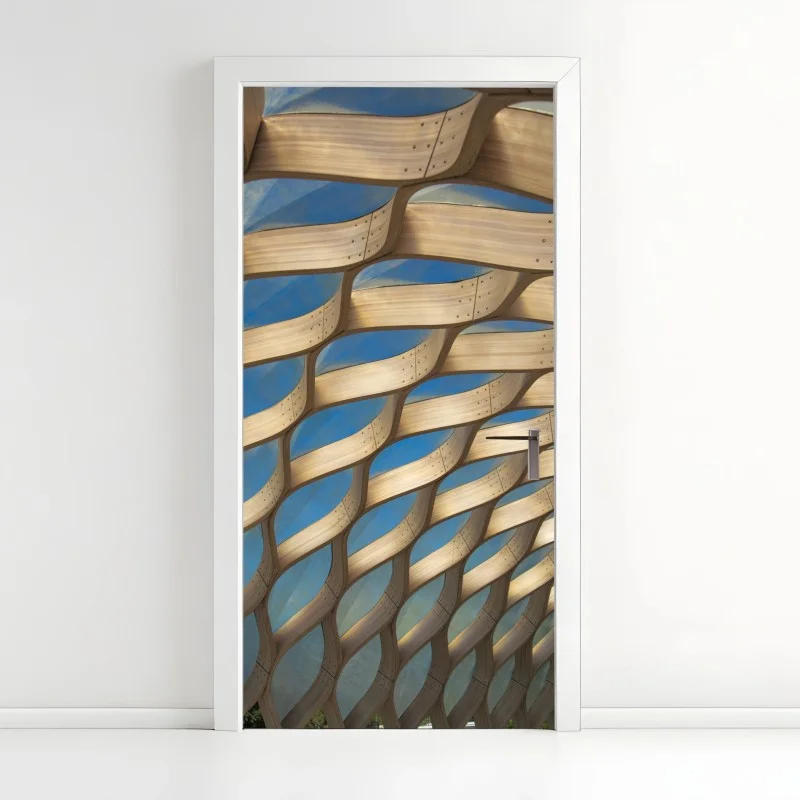 Door sticker wooden lattice canopy in Chicago