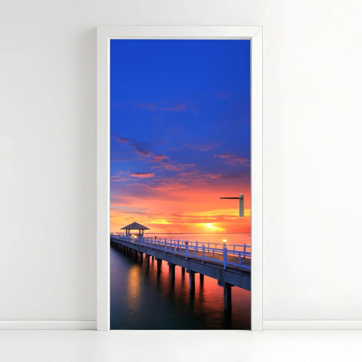 Door sticker sunset pier at the island beach ⁕ Wallissimo® Door sticker sunset pier at the island beach ⁕ Wallissimo®