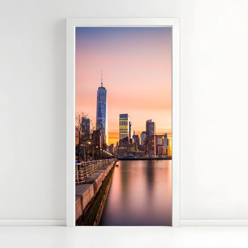 Door sticker Lower Manhattan sunset skyline