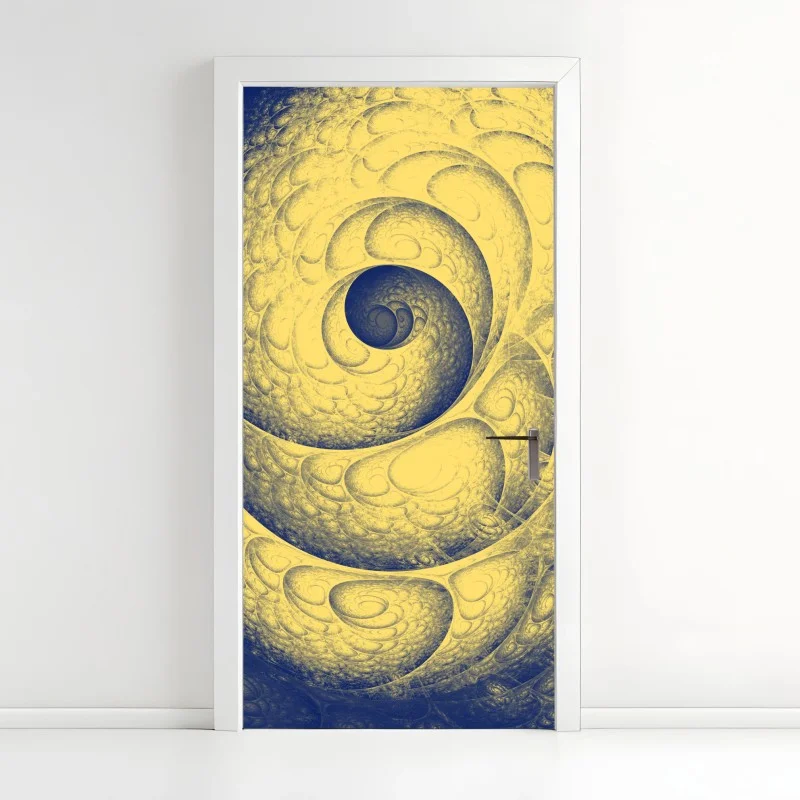 Door sticker golden spiral fractal pattern