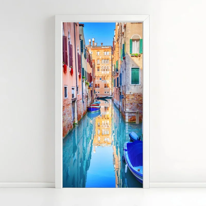 Door sticker Venice canal reflections