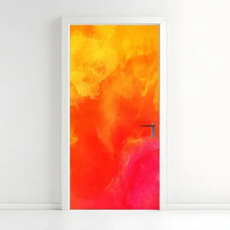 Door sticker vibrant orange abstract gradient • Wallissimo®