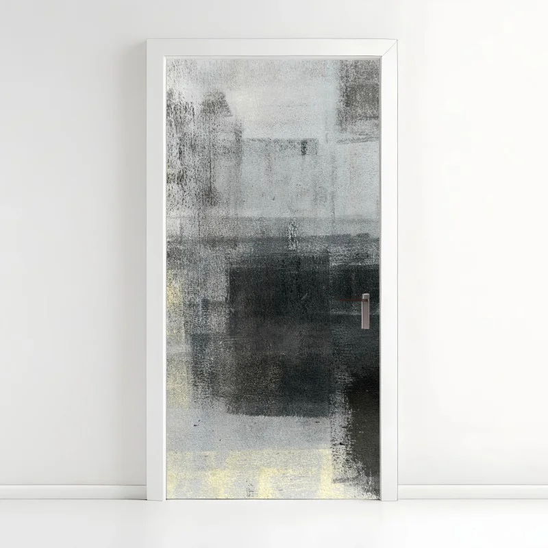 Door sticker subtle monochrome texture study