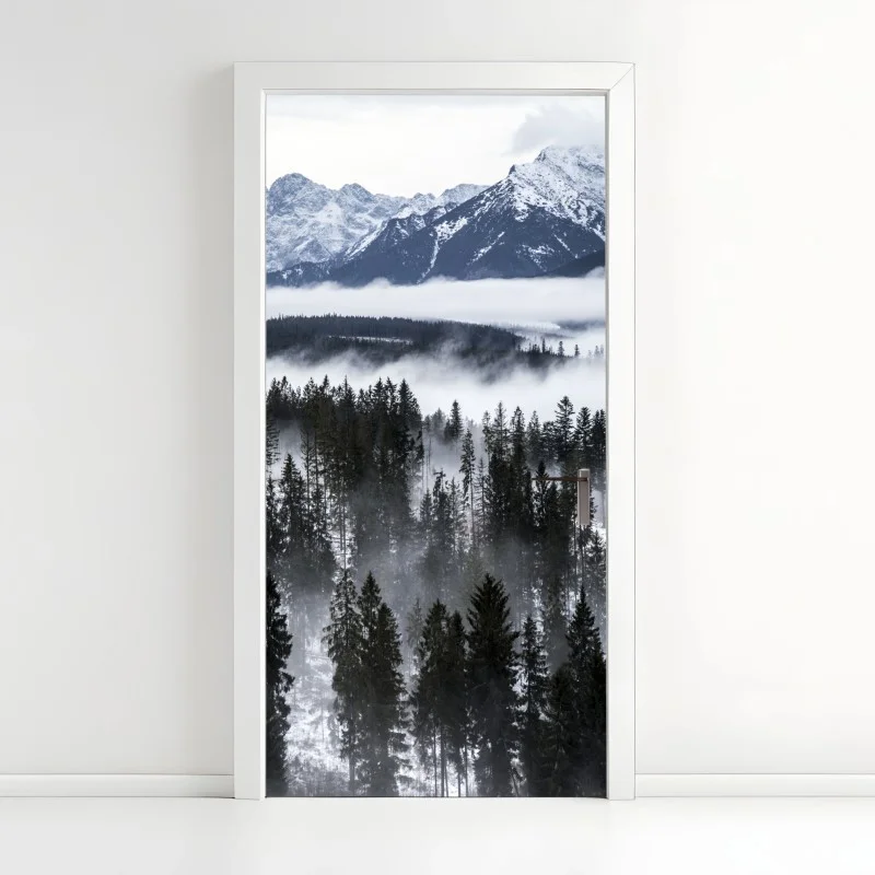 Door sticker Tatra mountains in winter mist