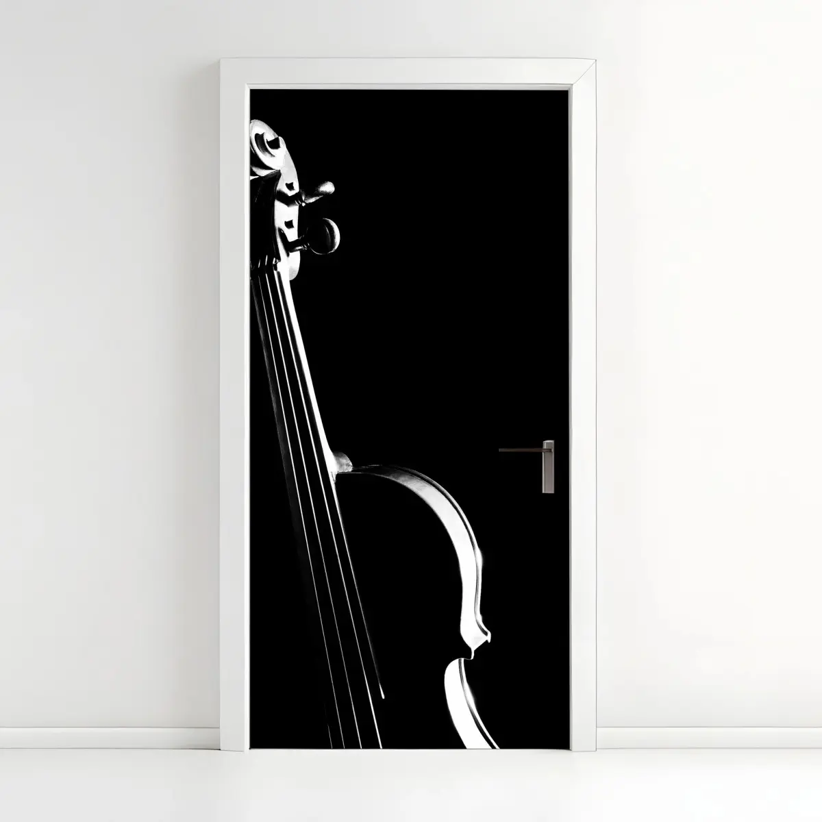 Door sticker elegant violin silhouette on black ⁕ Wallissimo® Door sticker elegant violin silhouette on black ⁕ Wallissimo®