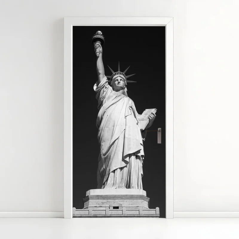 Door sticker Statue of Liberty monochrome portrait