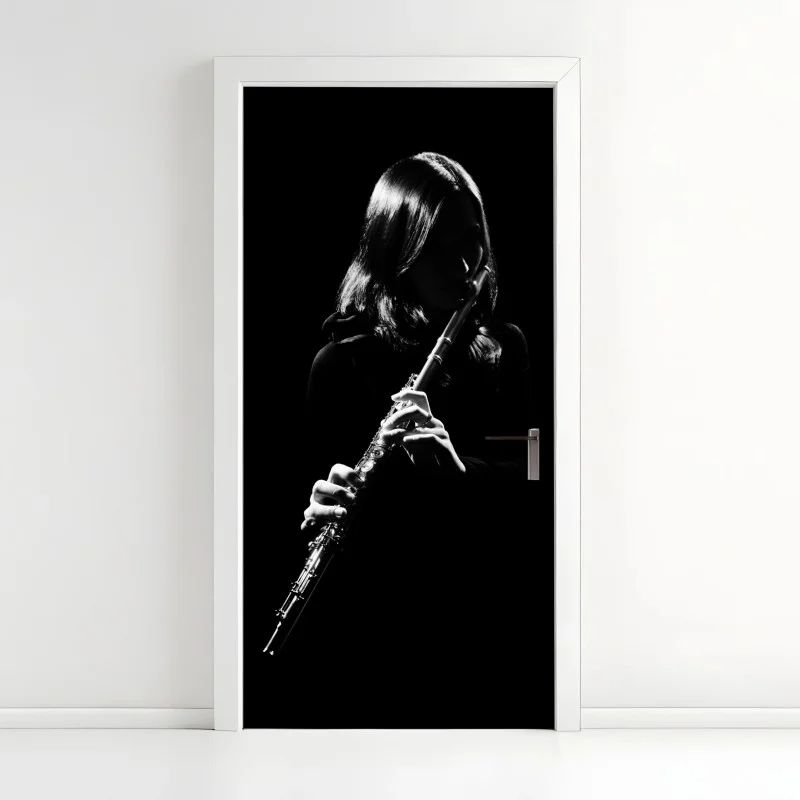 Door sticker elegant flute silhouette