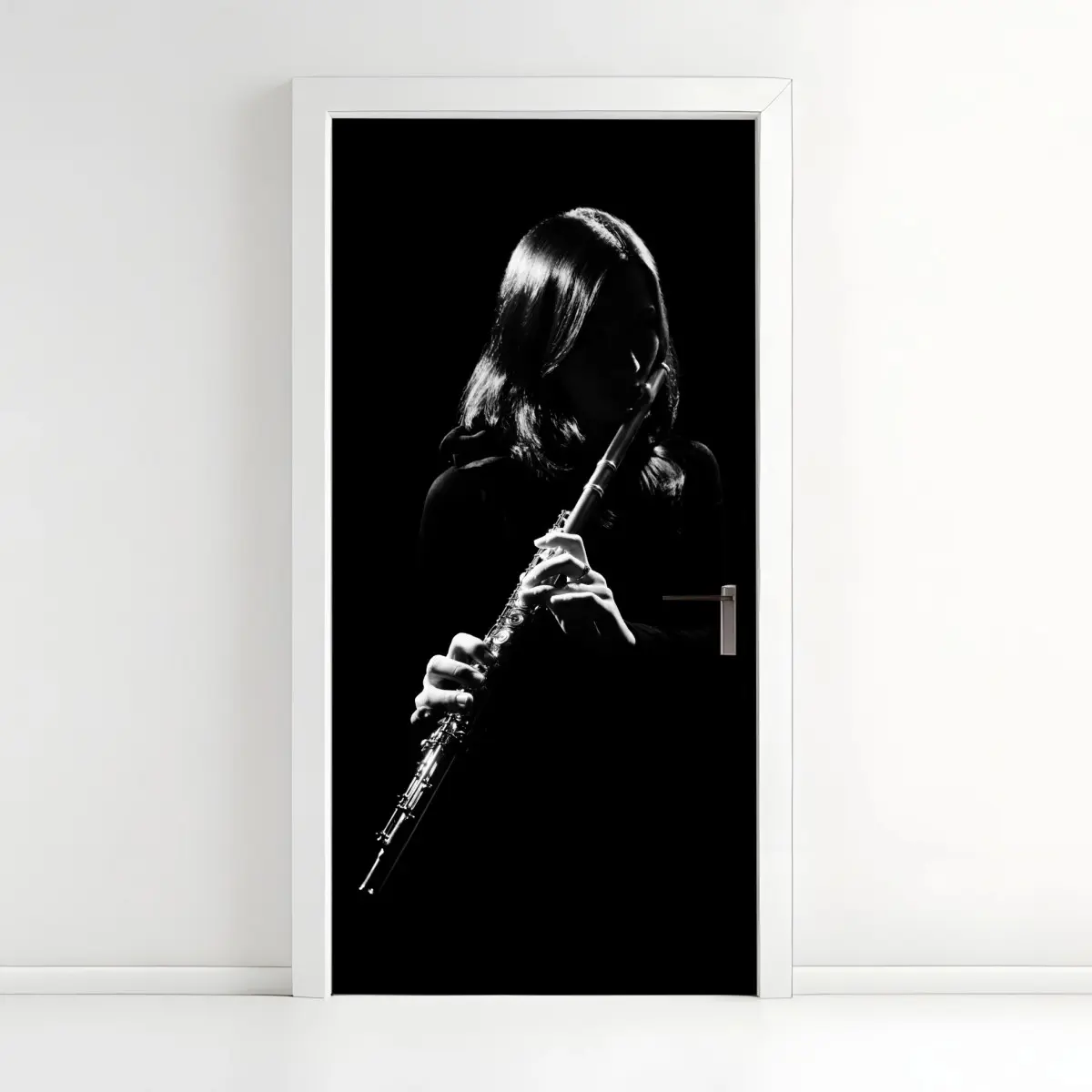 Door sticker elegant flute silhouette • Wallissimo® Door sticker elegant flute silhouette • Wallissimo®