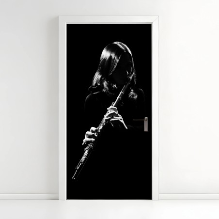 Door sticker elegant flute silhouette • Wallissimo®