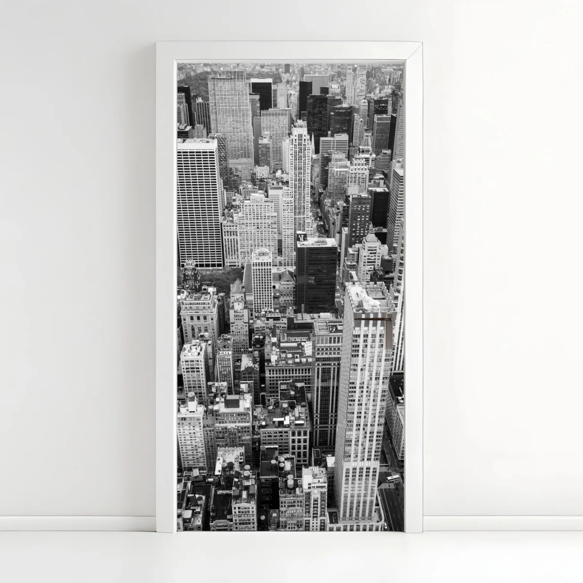 Door sticker monochrome city skyline ⁕ Wallissimo® Door sticker monochrome city skyline ⁕ Wallissimo®