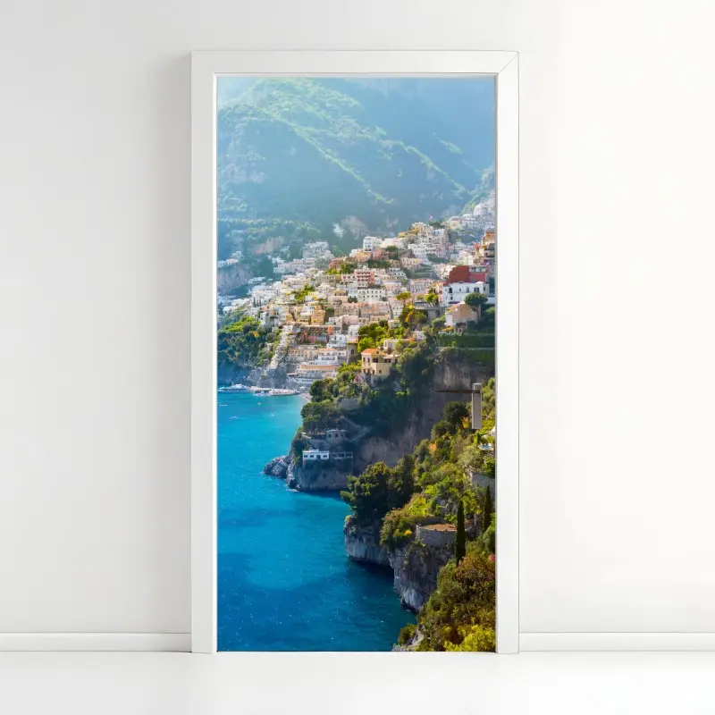 Door sticker Positano coastal cliff panorama